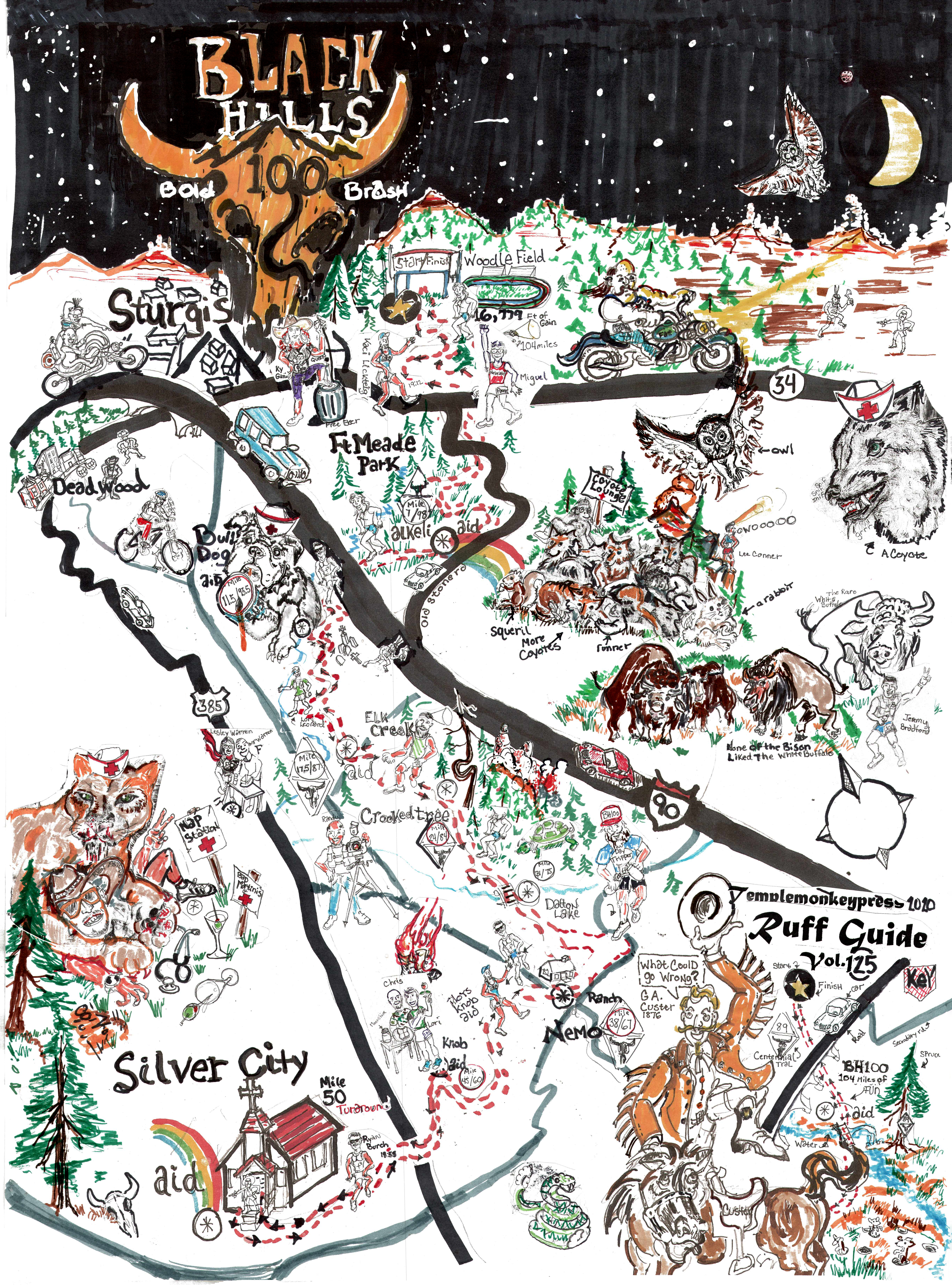 Black Hills 100 - Ruff Guide Map